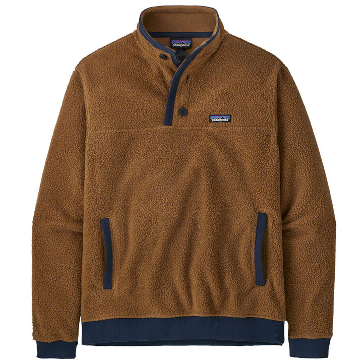 Patagonia Shearling Button Pullover - Men's Bear Brown w/New Navy