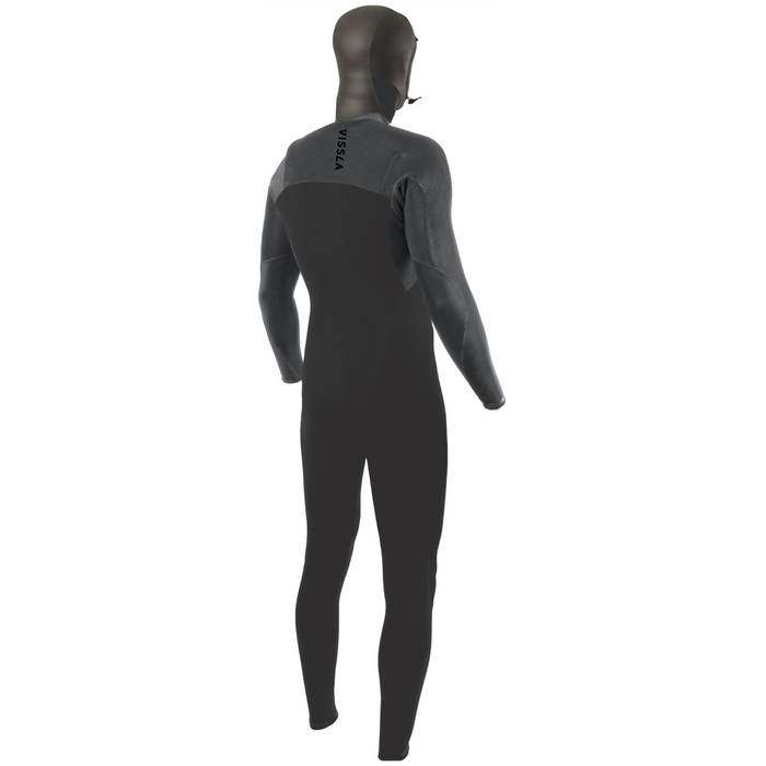 Vissla 4/3 High Seas II Hooded Chest Zip Wetsuit Charcoal