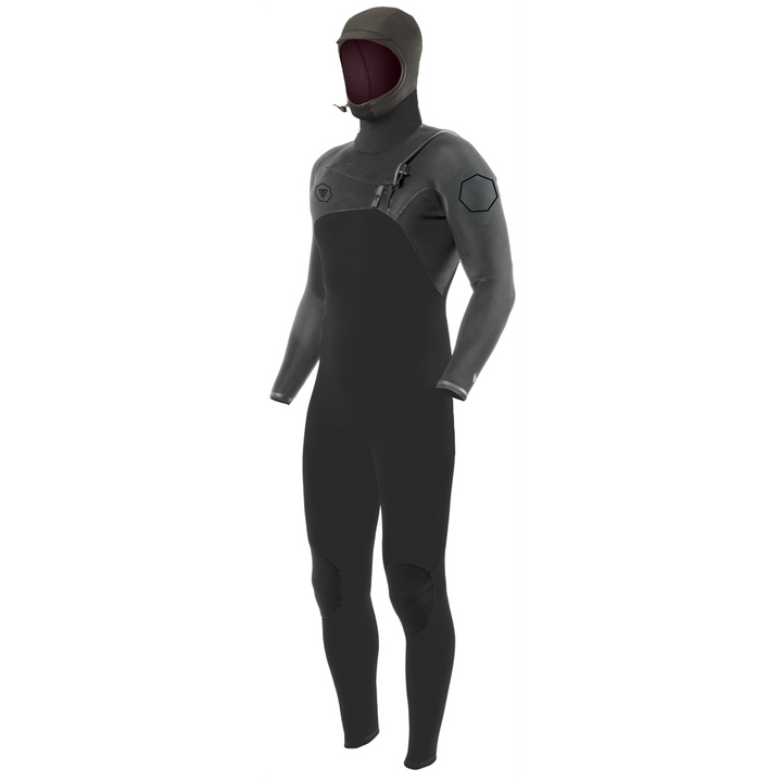 Vissla 4/3 High Seas II Hooded Chest Zip Wetsuit Charcoal