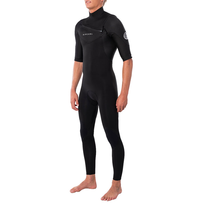 Rip Curl 2/2 Dawn Patrol Performance Chest Zip Short Sleeve Wetsuit Black