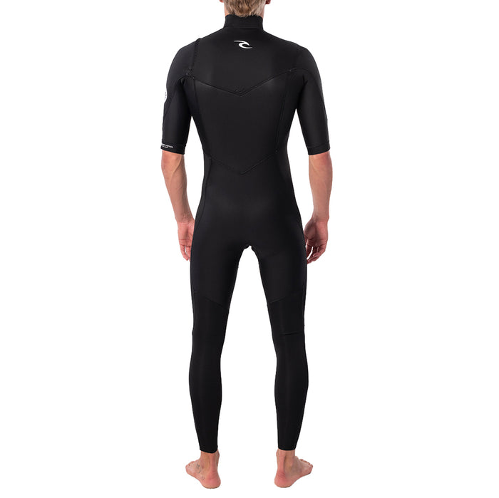 Rip Curl 2/2 Dawn Patrol Performance Chest Zip Short Sleeve Wetsuit Black