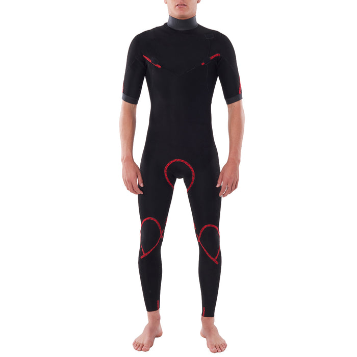 Rip Curl 2/2 Dawn Patrol Performance Chest Zip Short Sleeve Wetsuit Black
