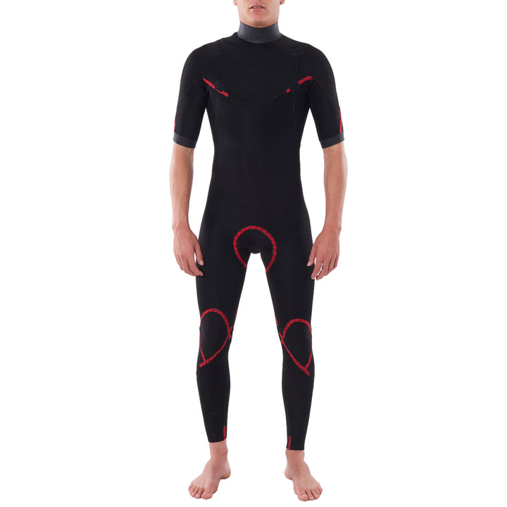 Rip Curl 2/2 Dawn Patrol Performance Chest Zip Short Sleeve Wetsuit Black
