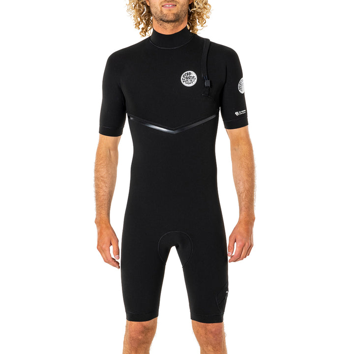 Rip Curl 2/2 E Bomb Zipper Free Short Sleeve Spring Suit Black