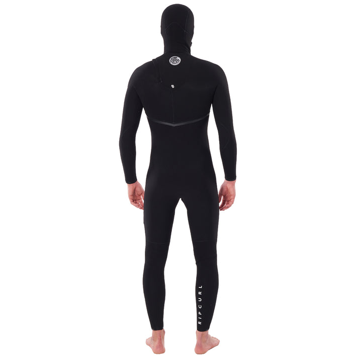 Rip Curl 4/3 E Bomb Zipper Free Hooded Wetsuit Black