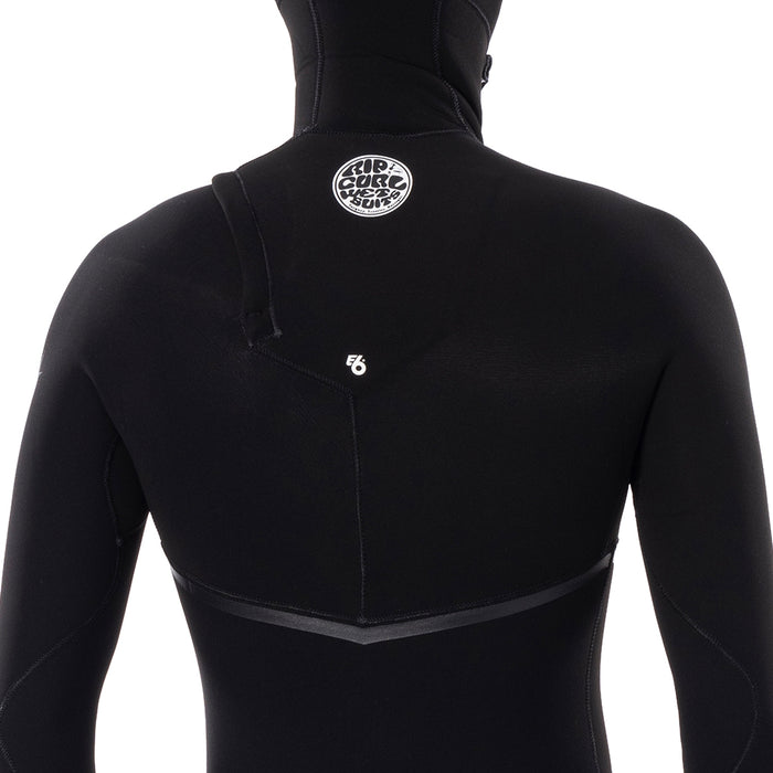 Rip Curl 4/3 E Bomb Zipper Free Hooded Wetsuit Black