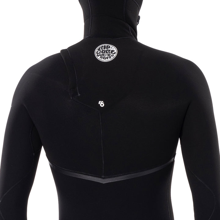 Rip Curl 4/3 E Bomb Zipper Free Hooded Wetsuit Black