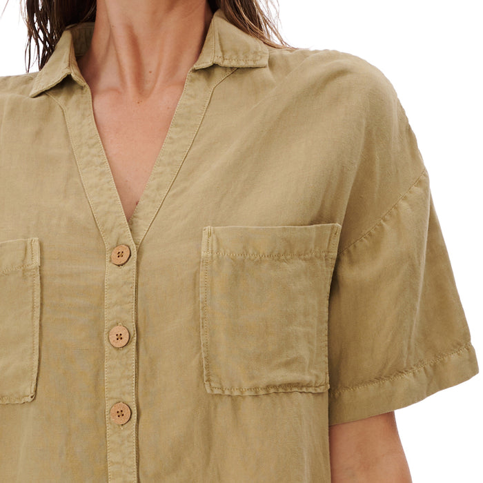 Rip Curl Premium Linen Shirt - Women's Light Olive