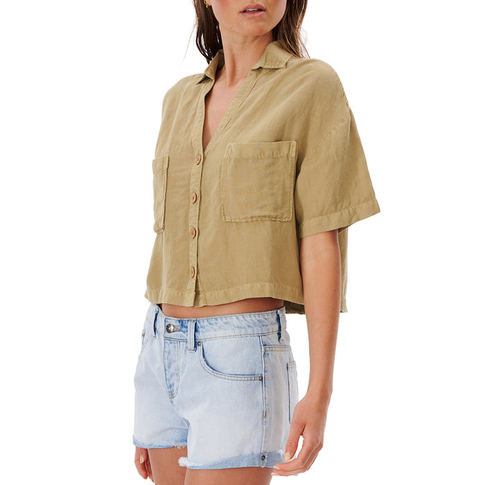 Rip Curl Premium Linen Shirt - Women's Light Olive