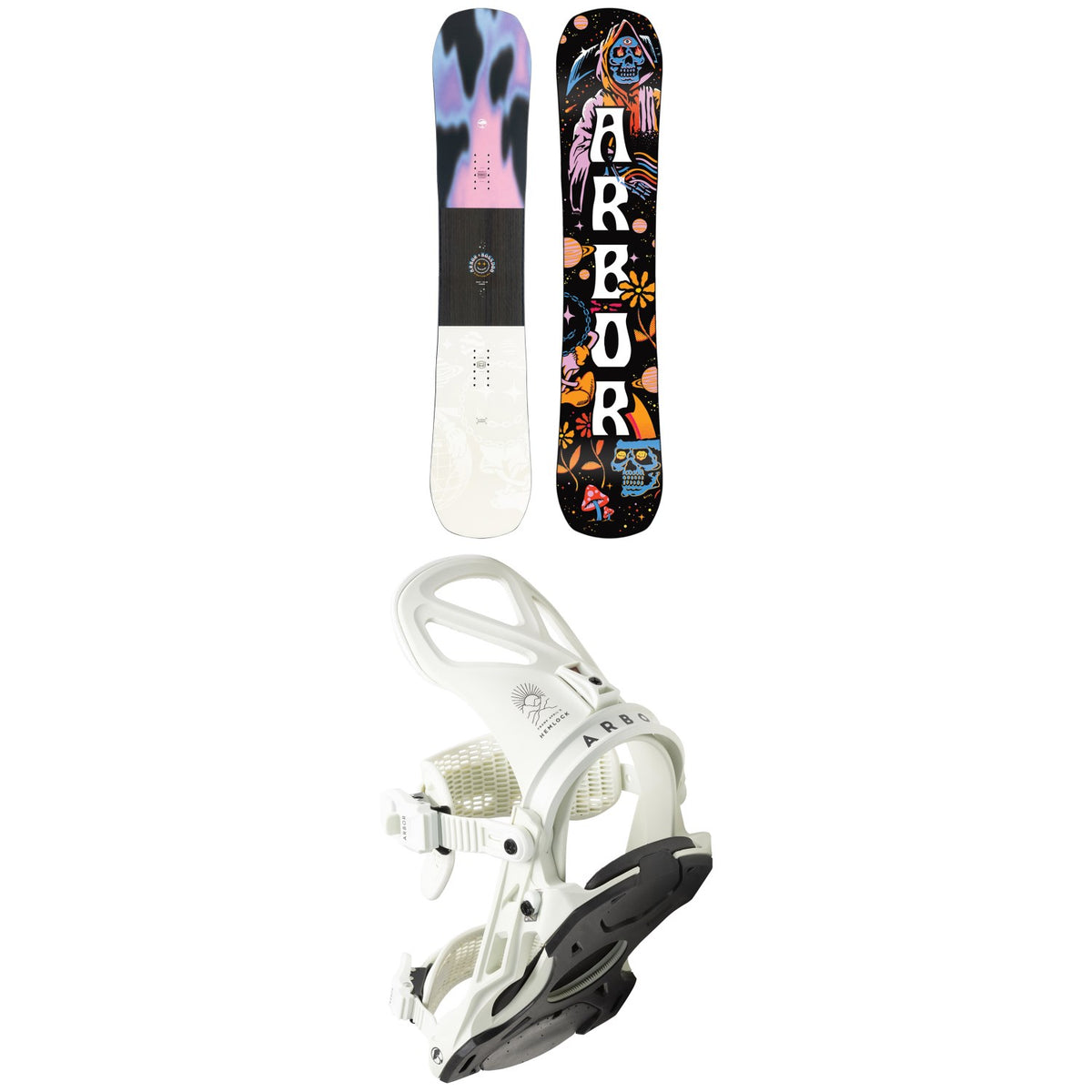 Arbor Draft Camber Snowboard + Hemlock Snowboard Bindings 2023