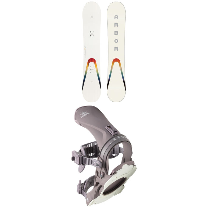 Arbor Poparazzi Camber Snowboard + Sequoia Snowboard Bindings - Women's 2023