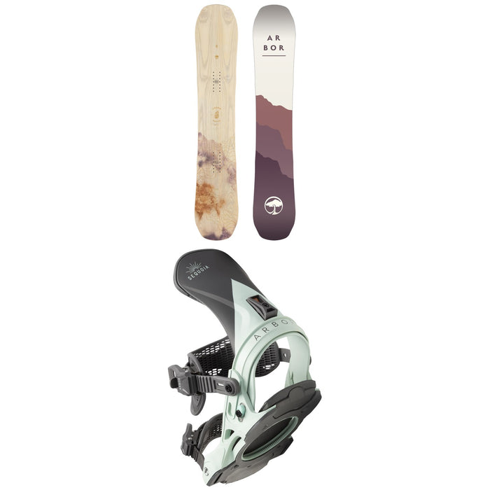 Arbor Swoon Rocker Snowboard + Sequoia Snowboard Bindings - Women's 2023