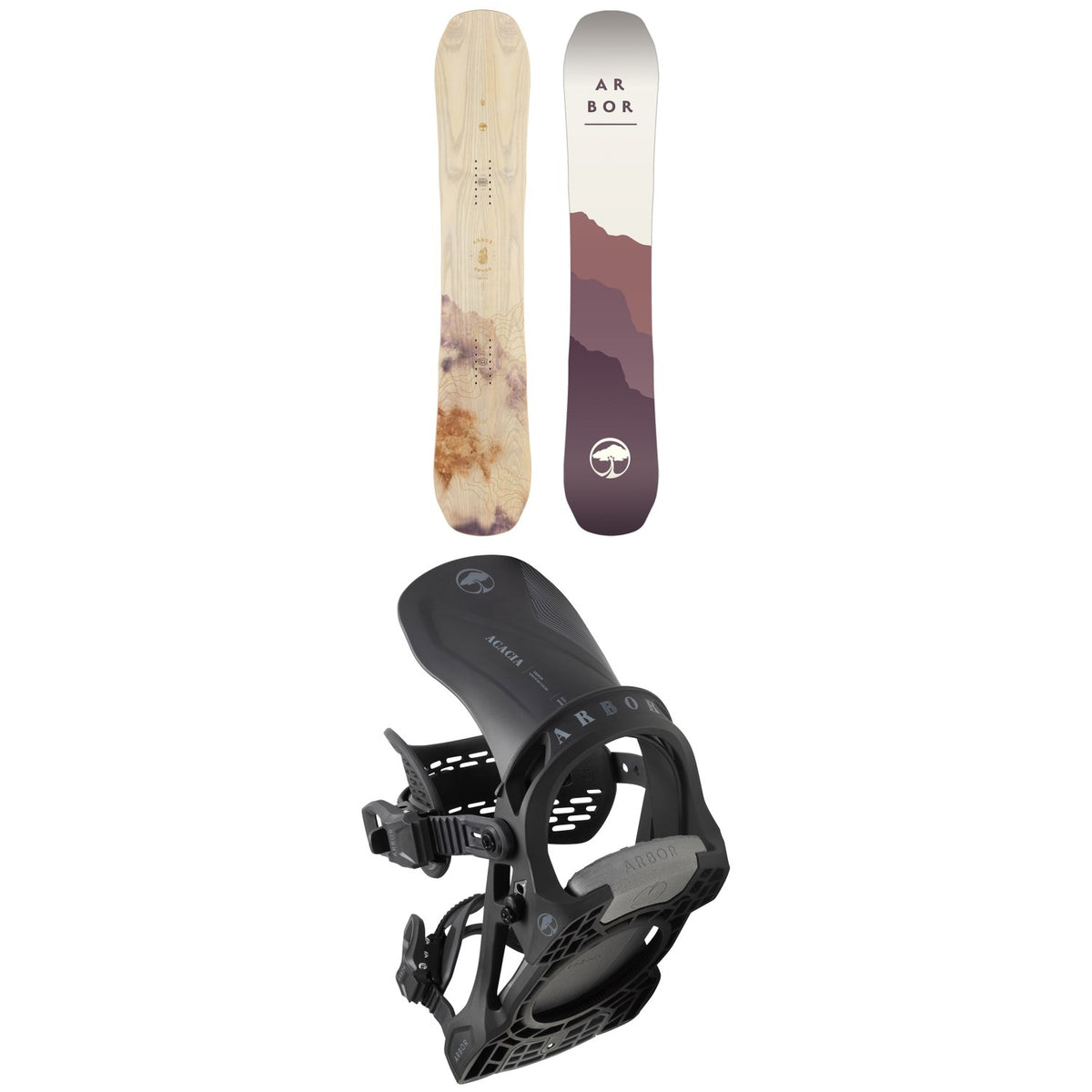 Arbor Swoon Rocker Snowboard + Acacia Snowboard Bindings - Women's 2023