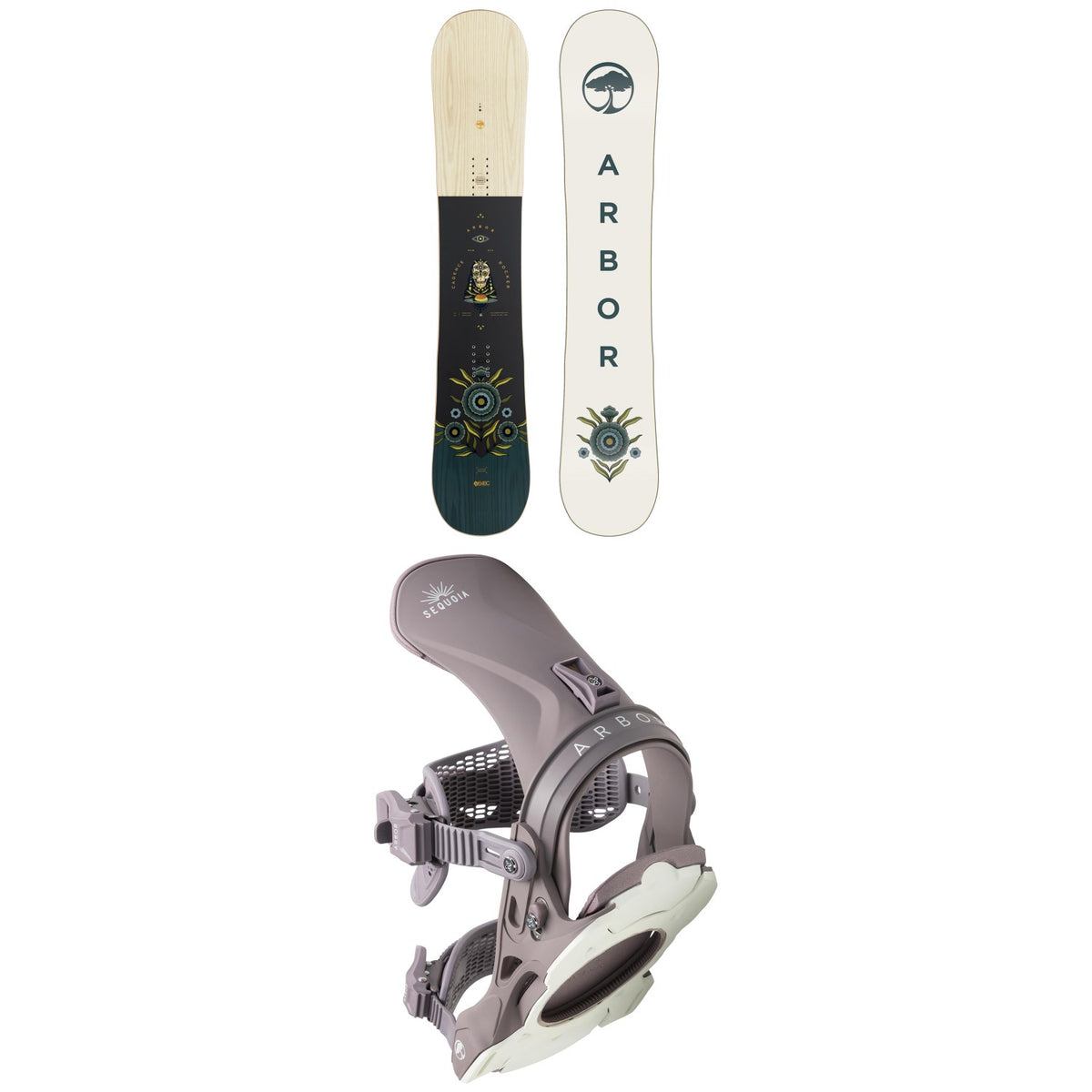 Arbor Cadence Rocker Snowboard + Sequoia Snowboard Bindings - Women's 2023