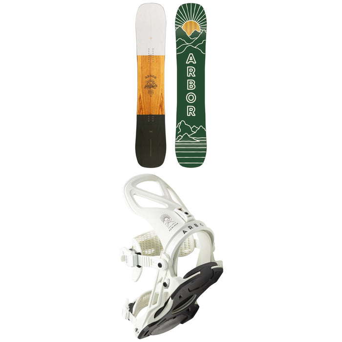 Arbor Westmark Camber Frank April Snowboard + Hemlock Snowboard Bindings 2023