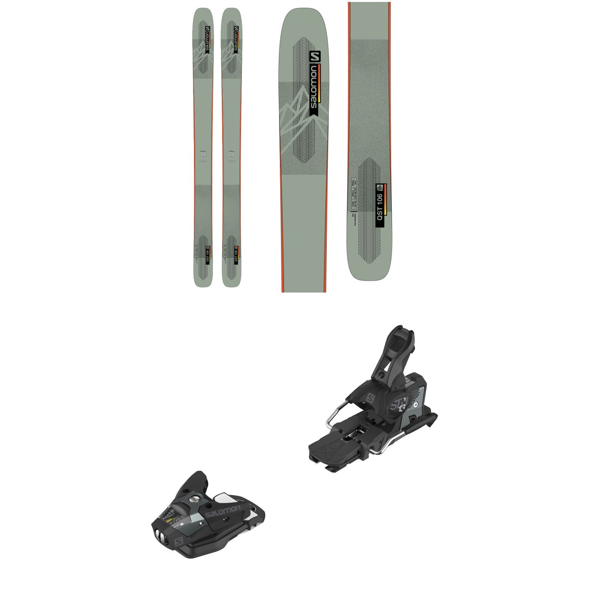 Salomon QST 106 Skis + STH2 WTR 13 Ski Bindings 2022