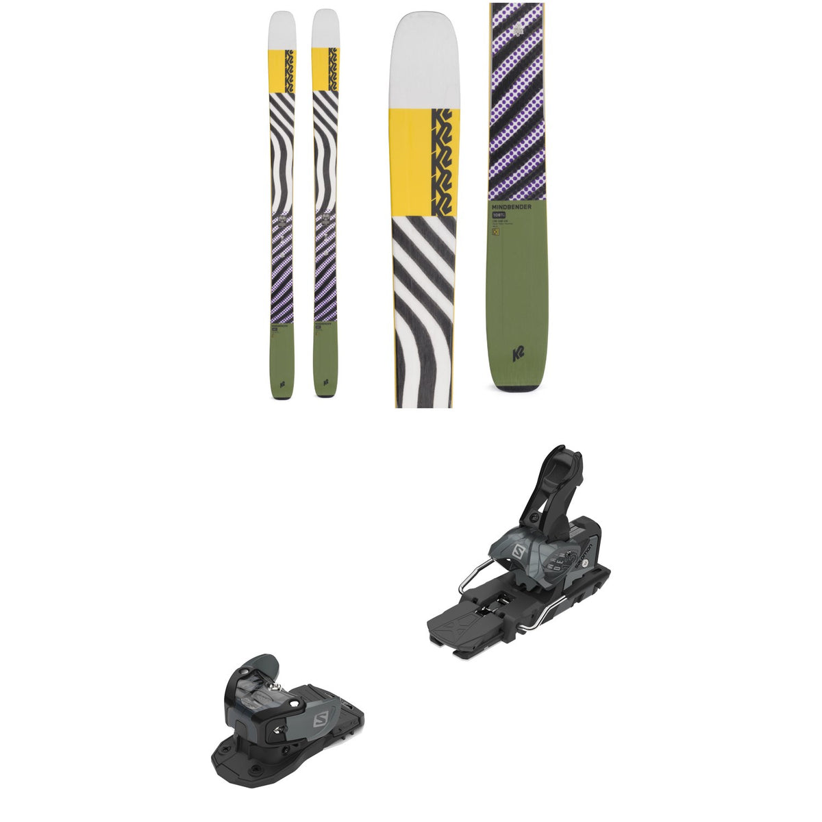K2 Mindbender 108Ti Skis + Salomon Warden MNC 13 Ski Bindings 2022