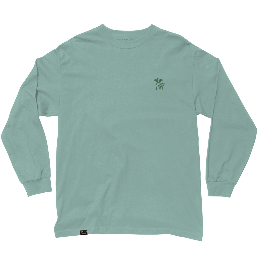 The Quiet Life Shhh Embroidery Long-Sleeve T-Shirt - Men's Atlantic Green
