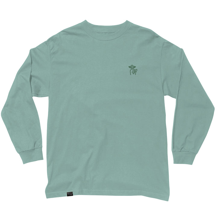 The Quiet Life Shhh Embroidery Long-Sleeve T-Shirt - Men's Atlantic Green