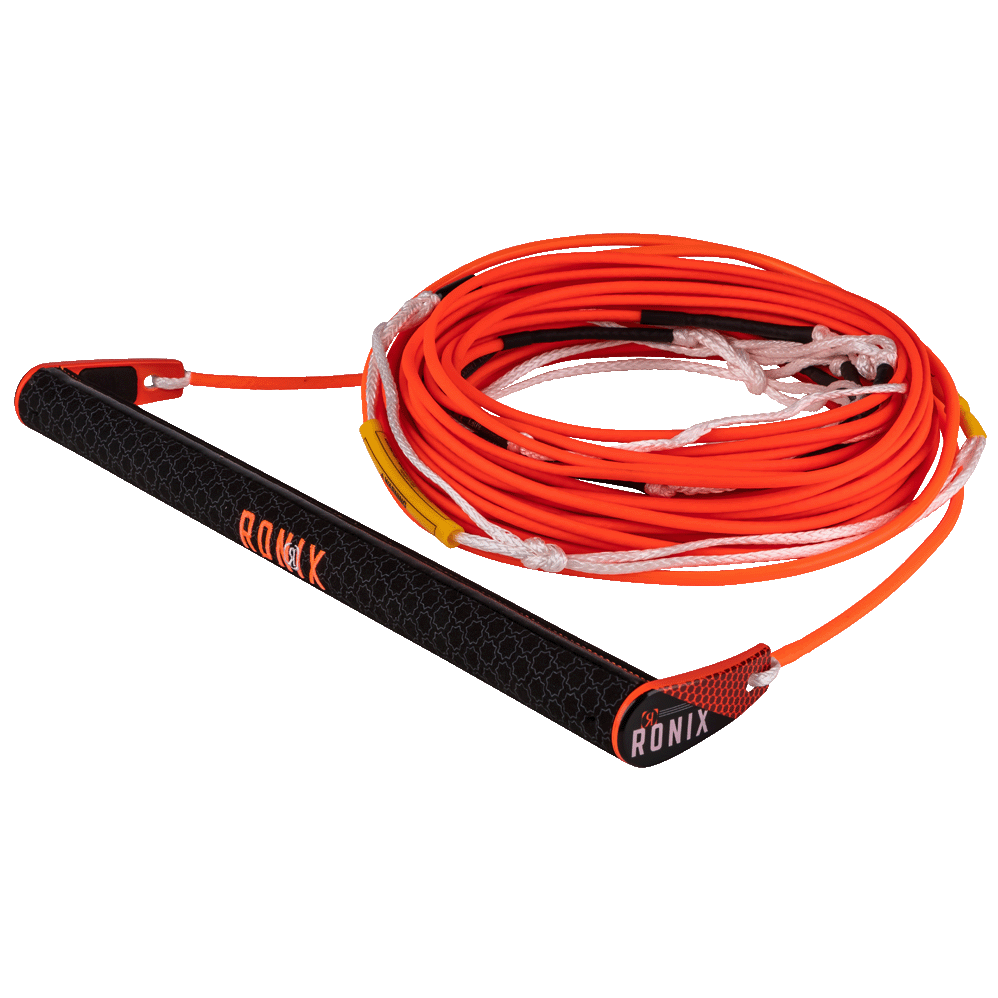 Ronix Combo 6.0 Nylon BarLock Hide Grip Wakeboard Handle + R6 80 ft Mainline Neon Red