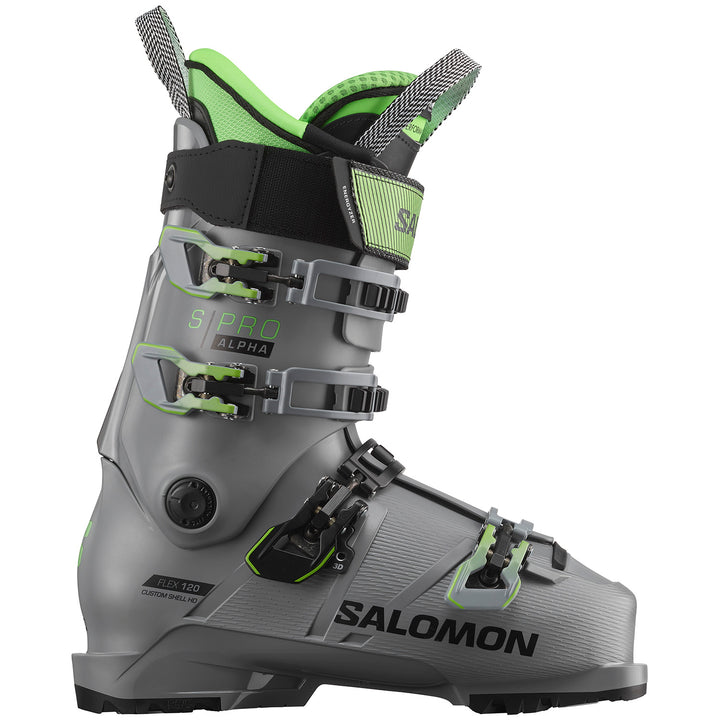 Salomon S/Pro Alpha 120 Ski Boots 2023 Steel Grey/Pastel Neon Green/Black