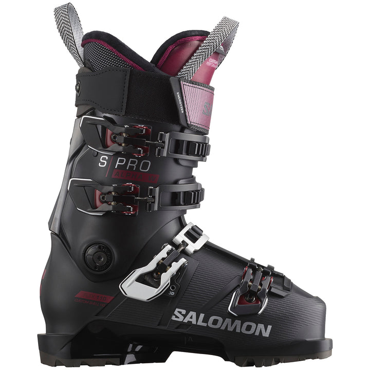 Salomon S/Pro Alpha 110 EL Ski Boots - Women's 2024 Black/Cordovan/Silver