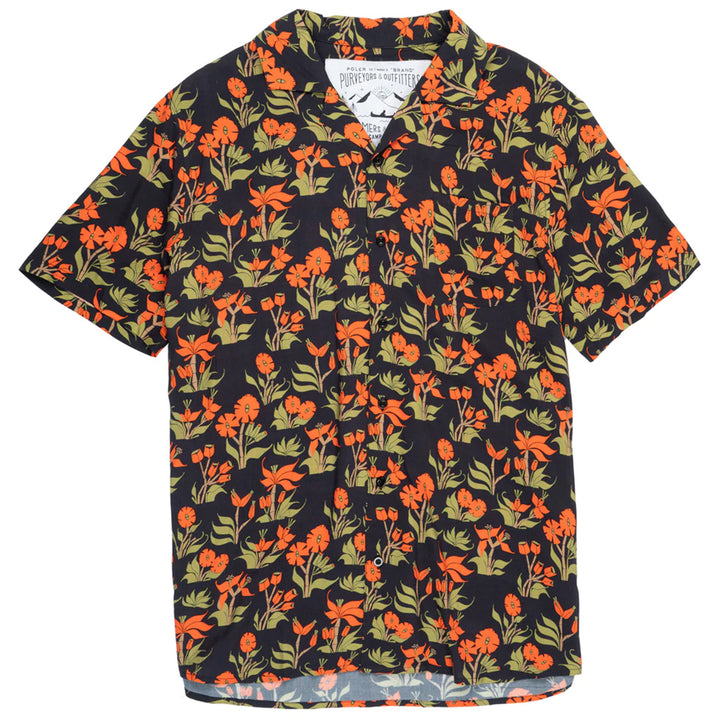 Poler Aloha Shirt - Men's Orchid Floral Black