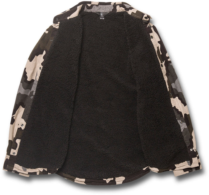 Volcom Sherpa Flannel Jacket - Men's Drill Khaki
