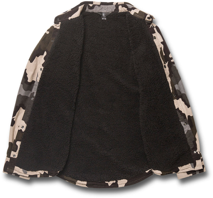 Volcom Sherpa Flannel Jacket - Men's Drill Khaki