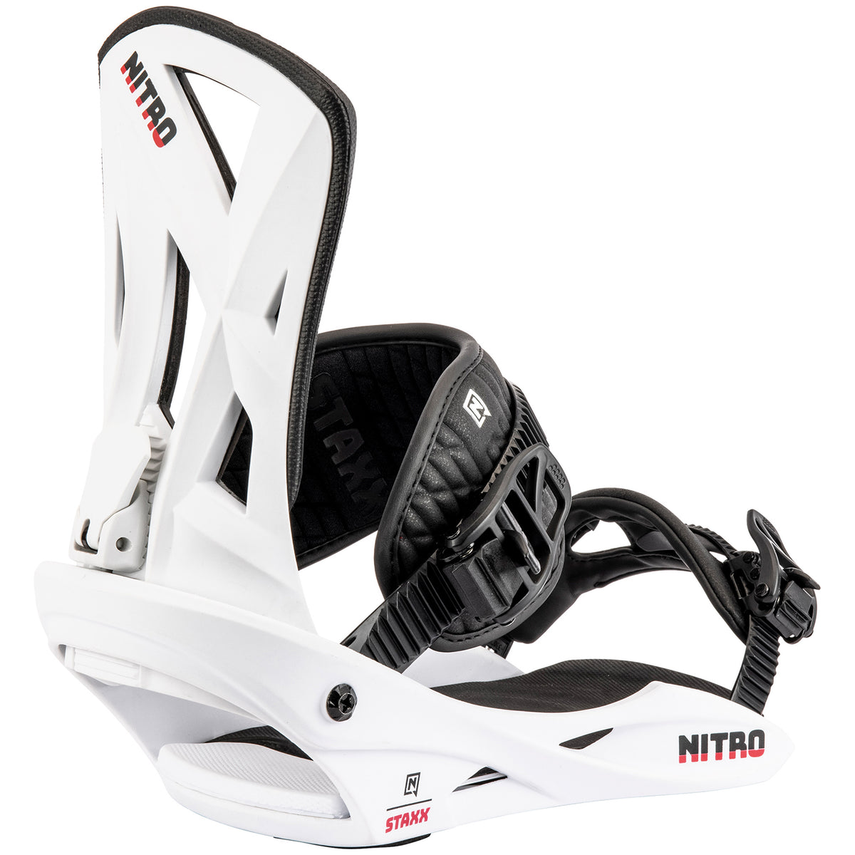 Nitro Staxx Snowboard Bindings 2025 White