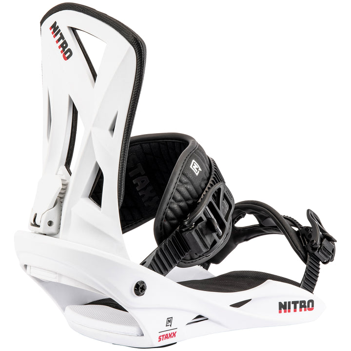 Nitro Staxx Snowboard Bindings 2025 White