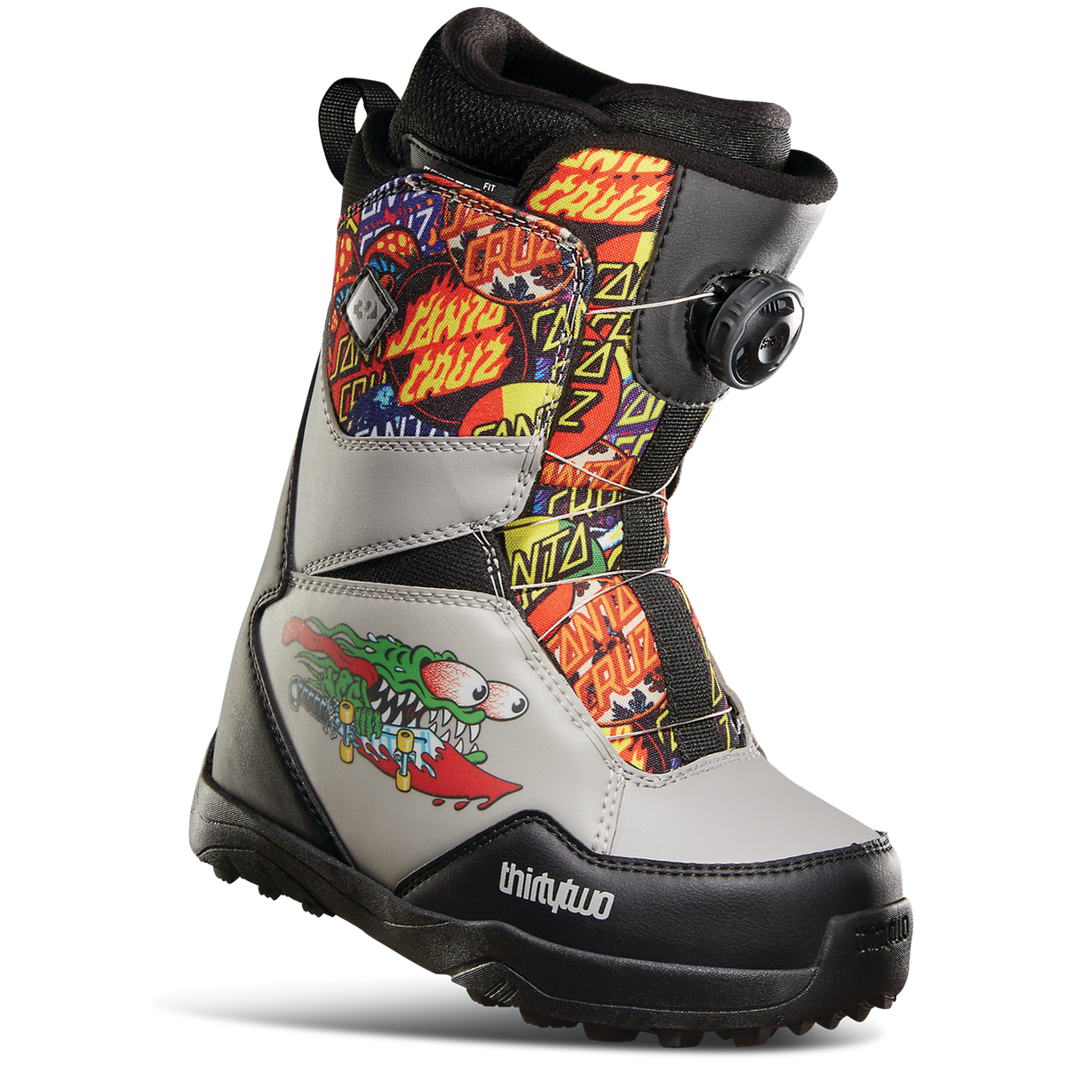 thirtytwo Youth Lashed Boa Santa Cruz Snowboard Boots - Kids' 2023 Grey/Black