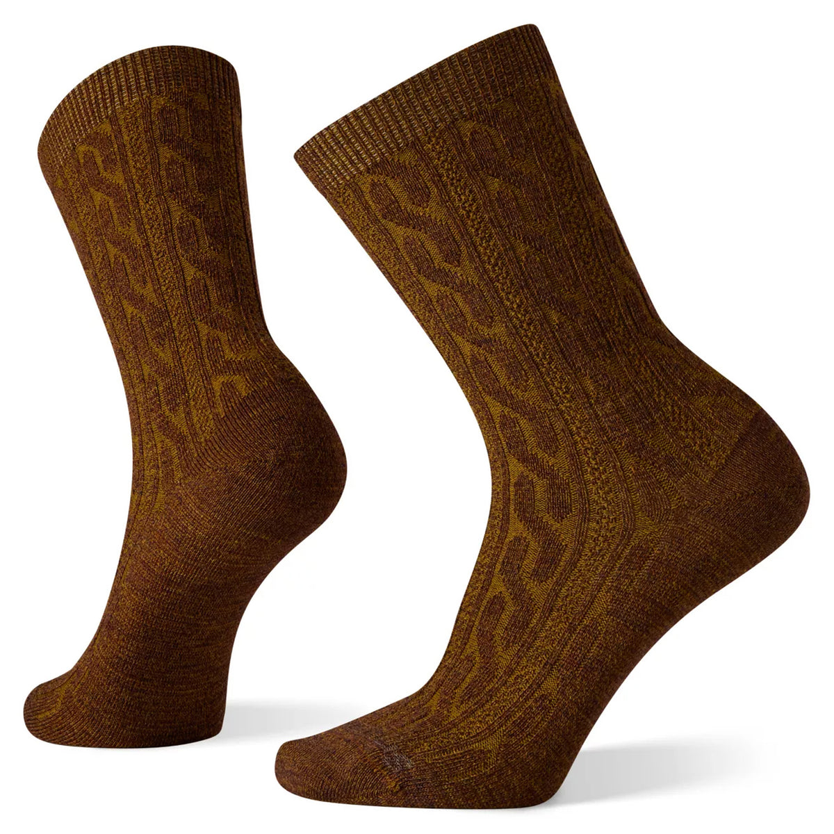 Smartwool Cable Crew Socks - Women's Acorn-Bordeaux Marl