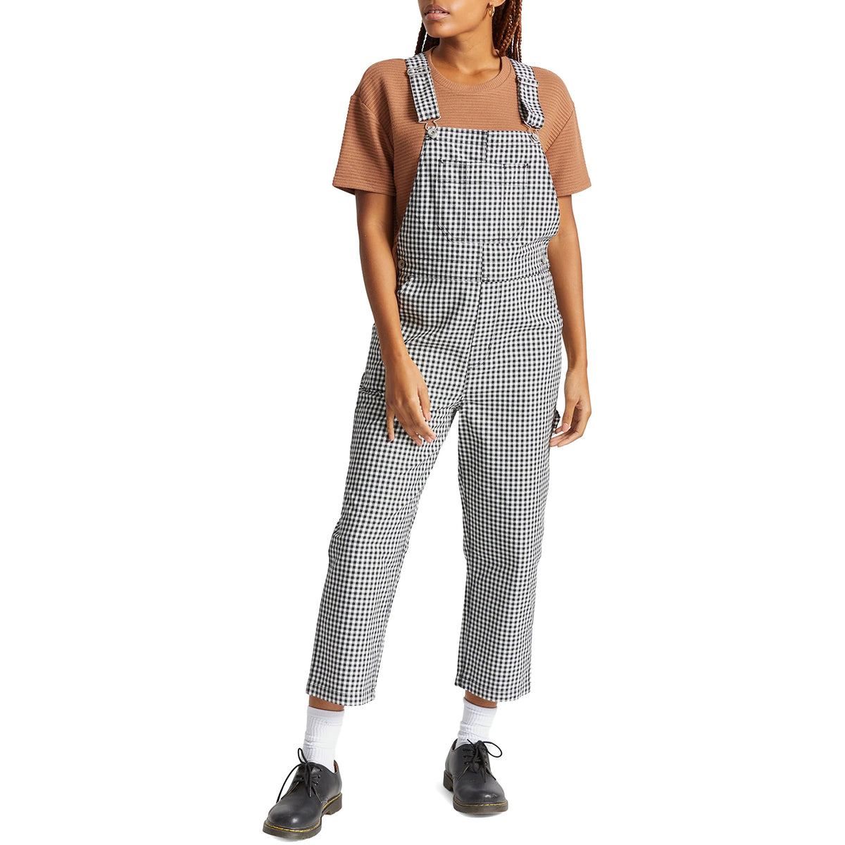 Brixton Christina Crop Overalls - Women's Black Gingham