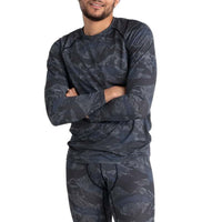 Saxx Quest Base Layer Crew - Men's Navy Mountainscape::Navy Mountainscape
