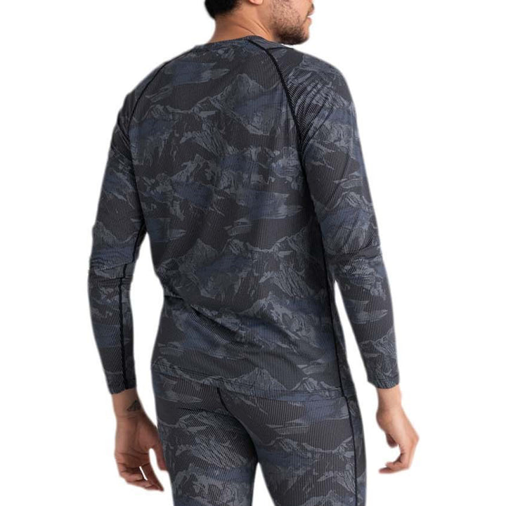 Saxx Quest Base Layer Crew - Men's Navy Mountainscape