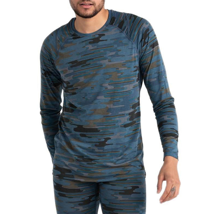 Saxx Viewfinder Base Layer Crew - Men's Blue Up in Smoke Camo