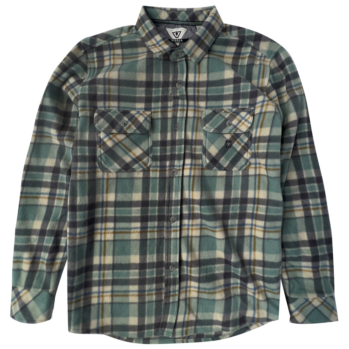Vissla Eco-Zy Long-Sleeve Polar Flannel - Men's Smokey Jade