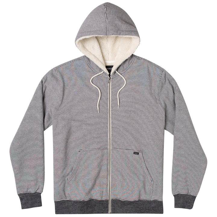 RVCA Cannon Sherpa Zip Hoodie - Men's Silver Bleach