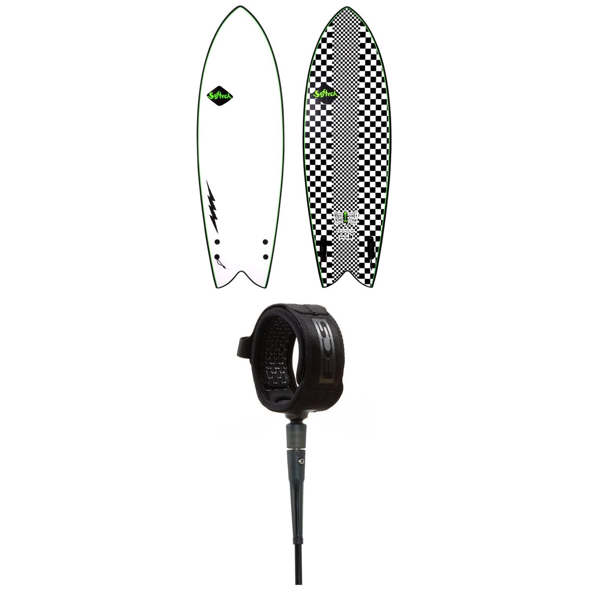 Softech Kyuss Fish FCS II 5'8" Surfboard + FCS 6' All Around Essential Leash