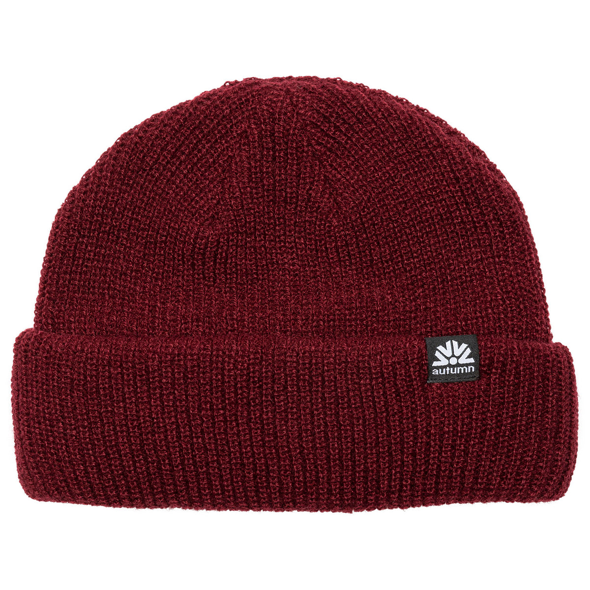 Autumn Shorty Double Roll Beanie Burgundy