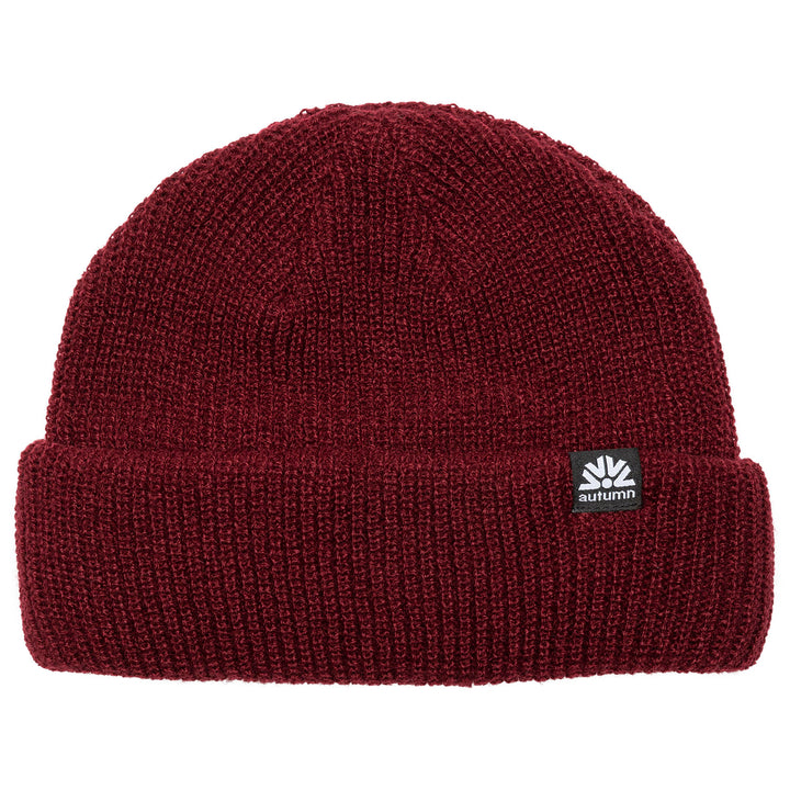 Autumn Shorty Double Roll Beanie Burgundy