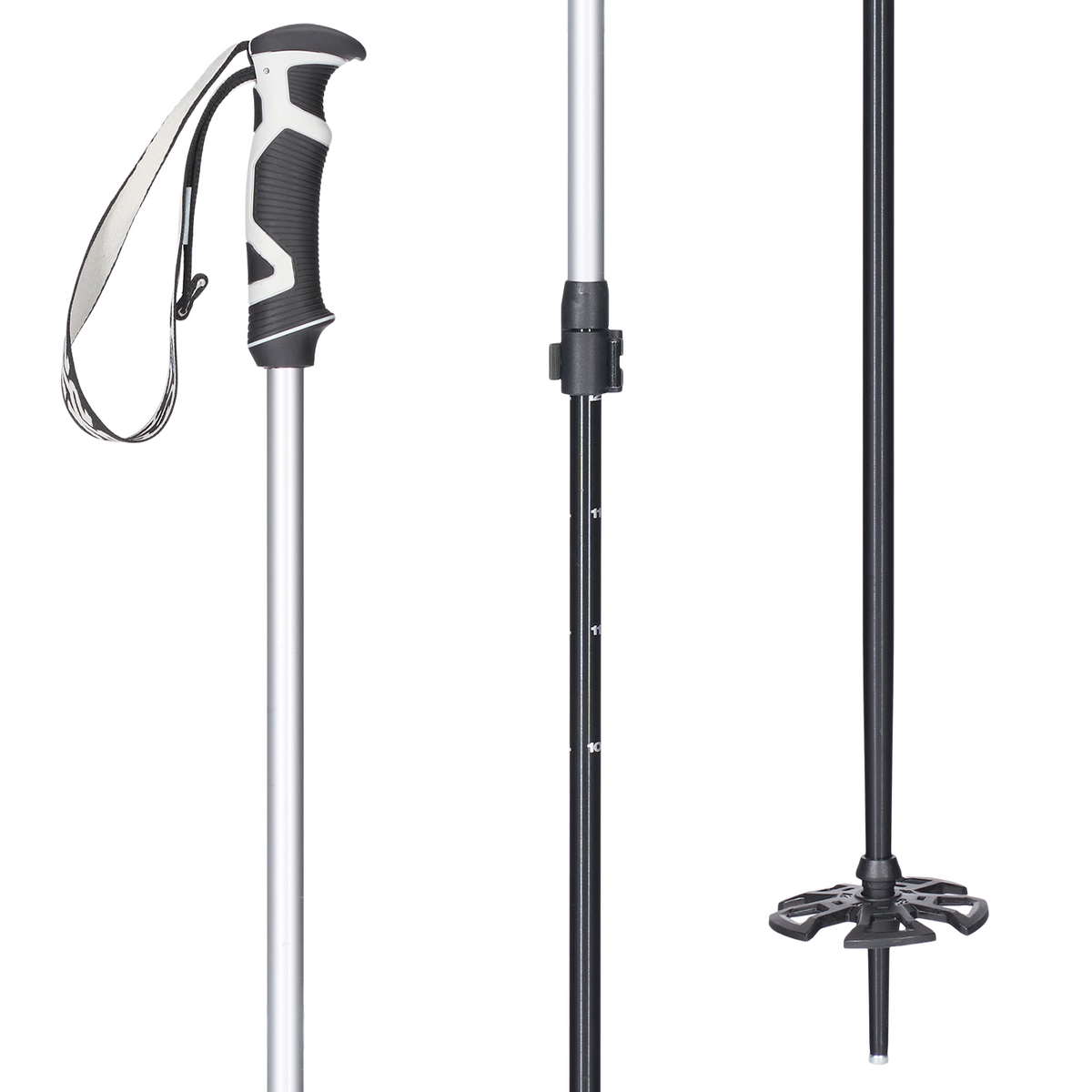 K2 Lockjaw Aluminum Adjustable Ski Poles 2025 Silver
