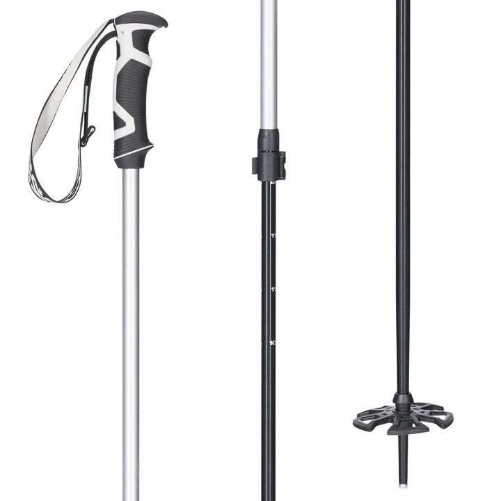 K2 Lockjaw Aluminum Adjustable Ski Poles 2025 Silver