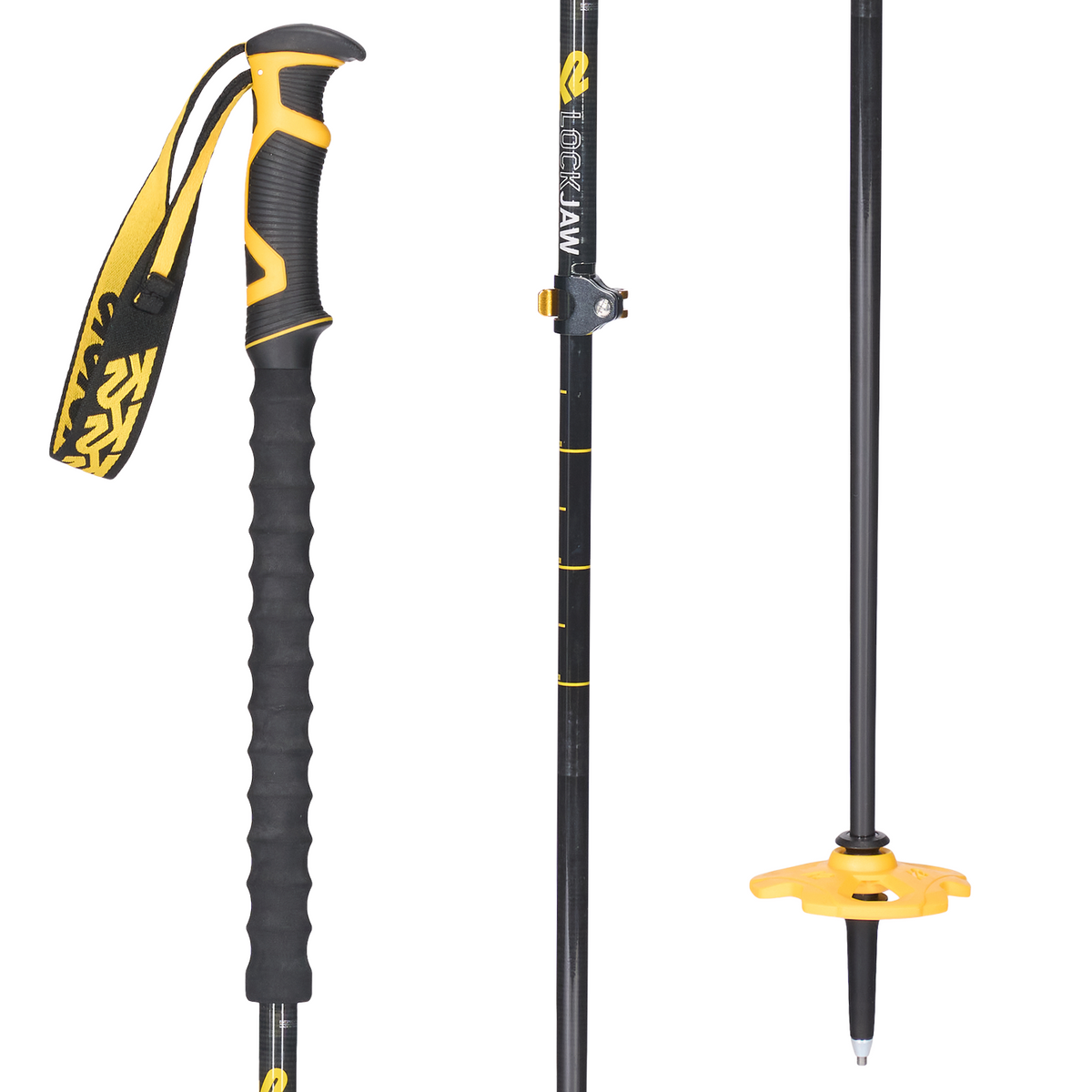K2 Lockjaw Carbon Plus Adjustable Ski Poles 2025 Black