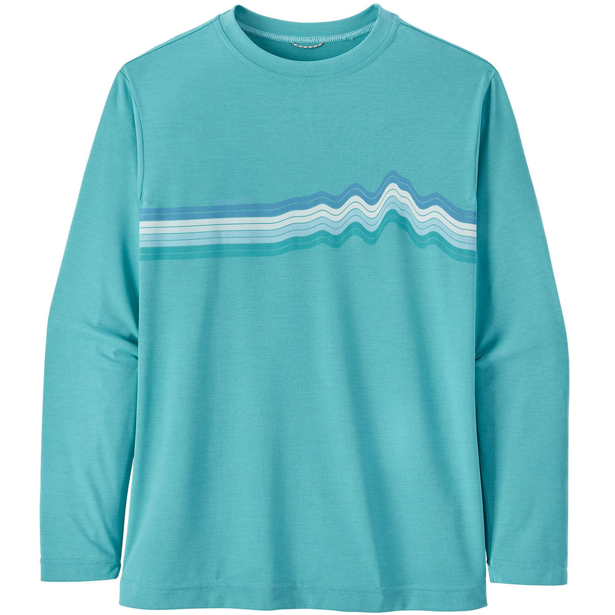 Patagonia Capilene® Cool Daily Long-Sleeve T-Shirt - Boys' Ridge Rise Stripe: Iggy Blue X-Dye