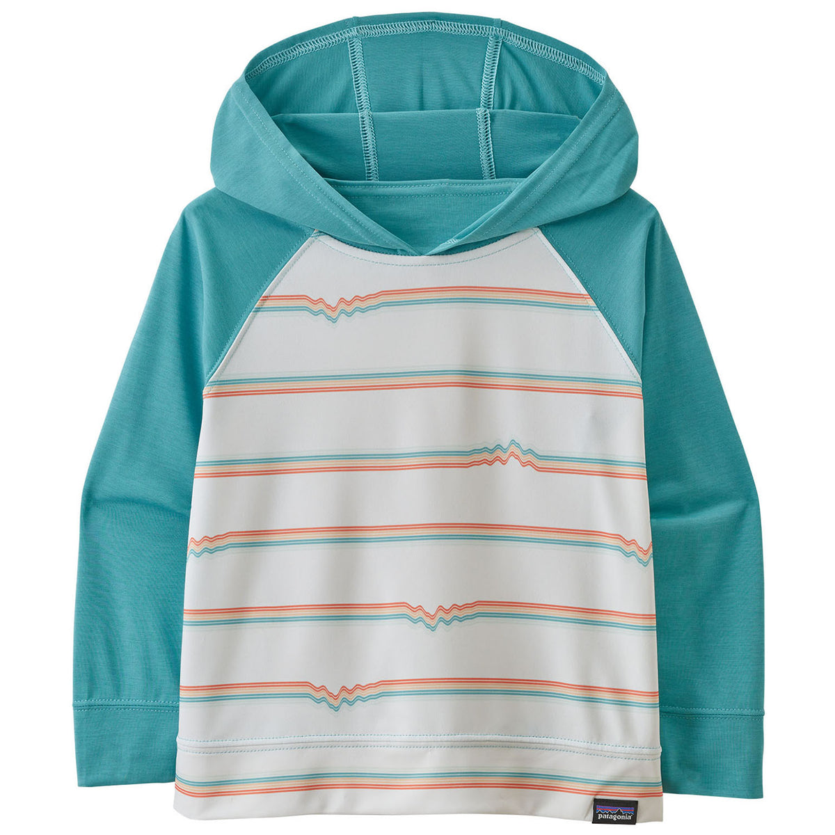 Patagonia Capilene® Cool Daily Sun Hoodie - Toddlers' Ridge Rise Stripe Repeat Small: Iggy Blue