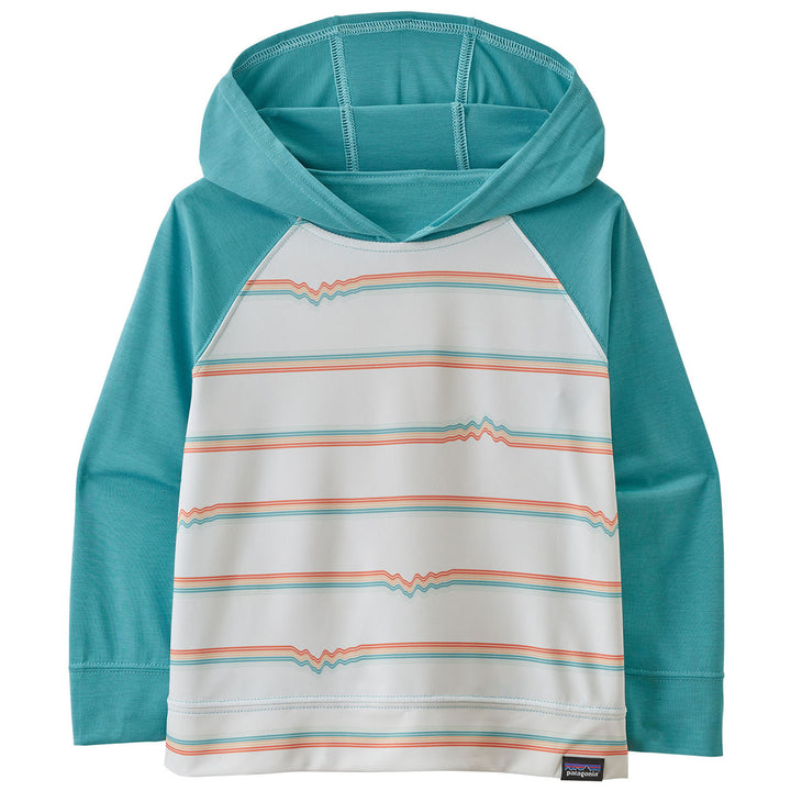 Patagonia Capilene® Cool Daily Sun Hoodie - Toddlers' Ridge Rise Stripe Repeat Small: Iggy Blue