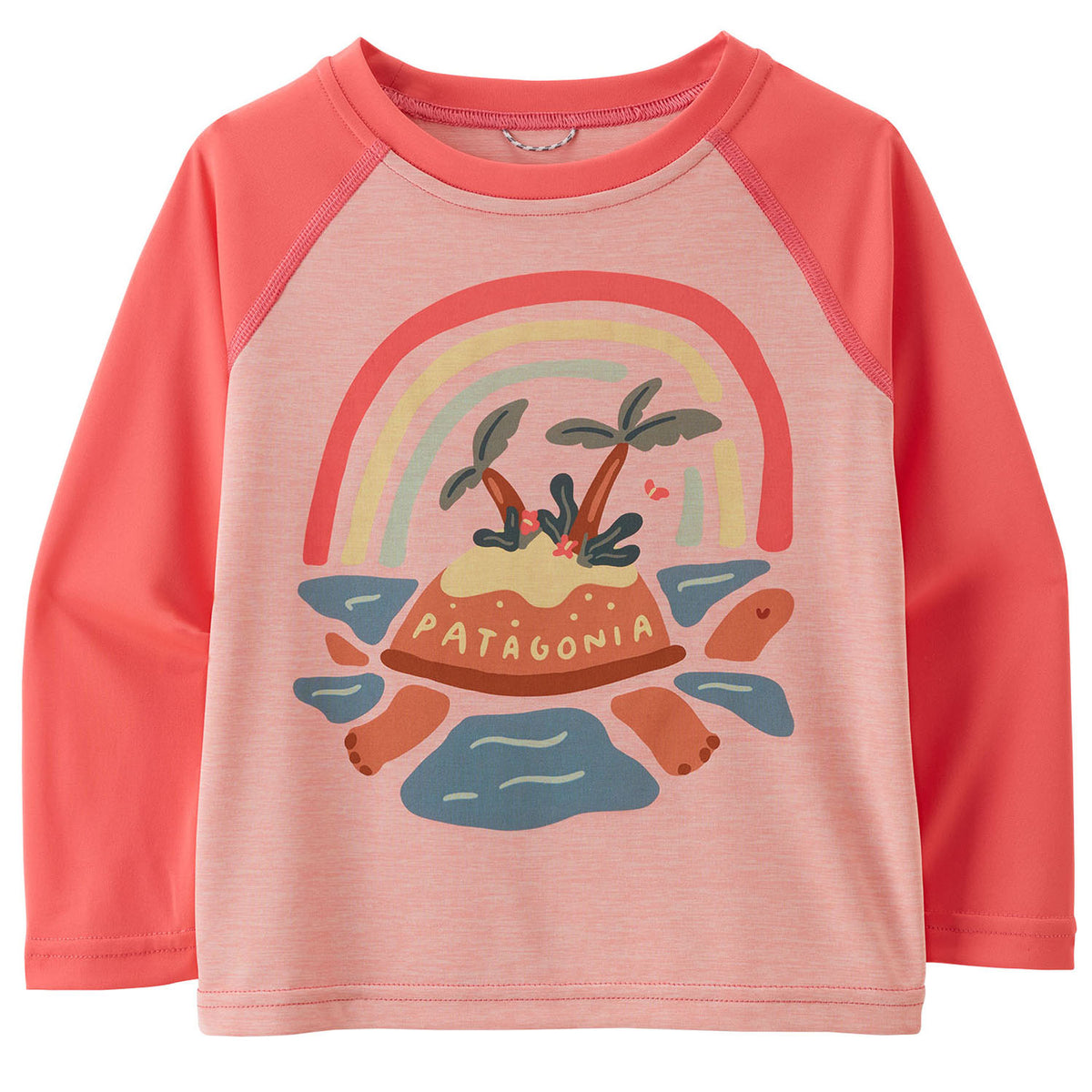 Patagonia Cap Cool Daily Crew - Toddlers' Tortoise Isle: Flamingo Pink X-Dye