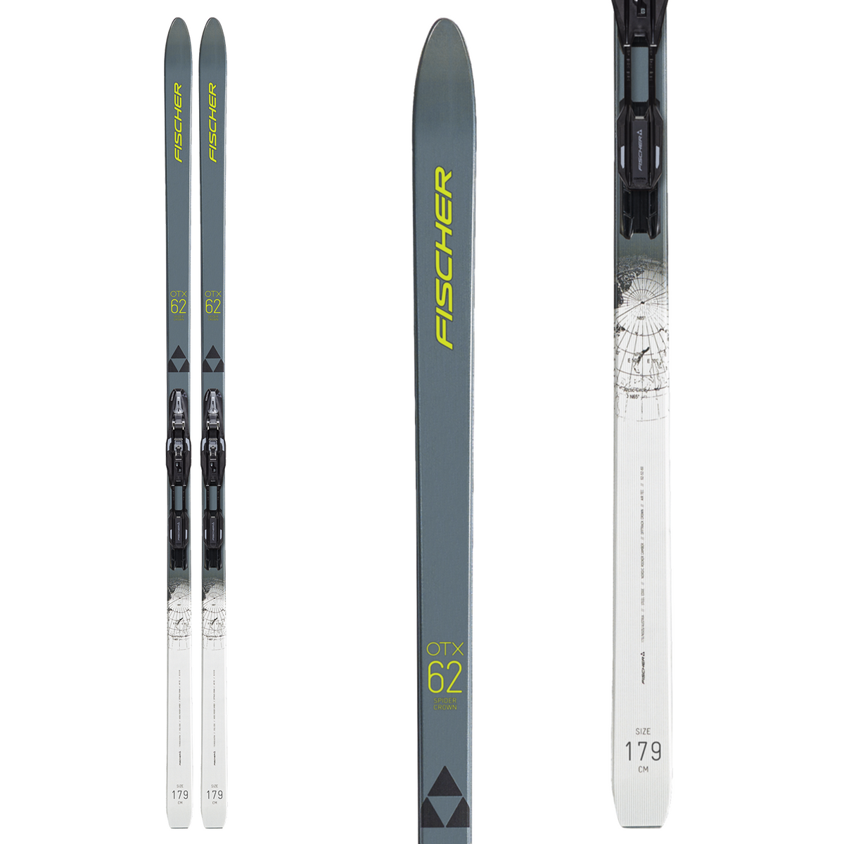 Fischer Spider 62 Crown Xtralite Cross Country Skis + Control Step-In IFP Bindings 2023